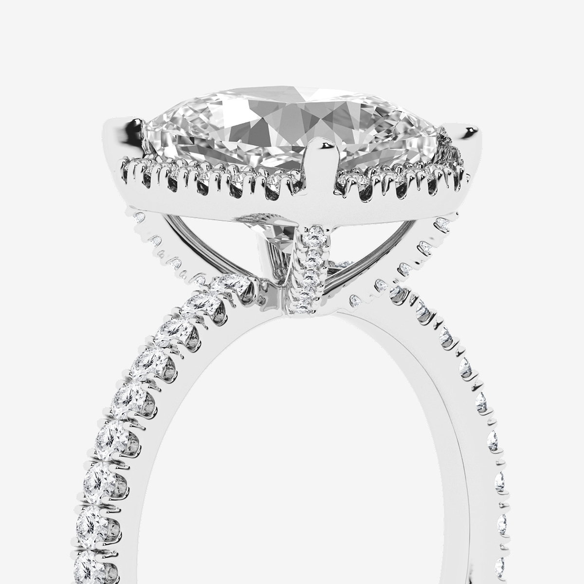 Additional Image 2 for  5 1/2 ctw Elongated Cushion Lab Grown Diamond Halo Engagement Ring