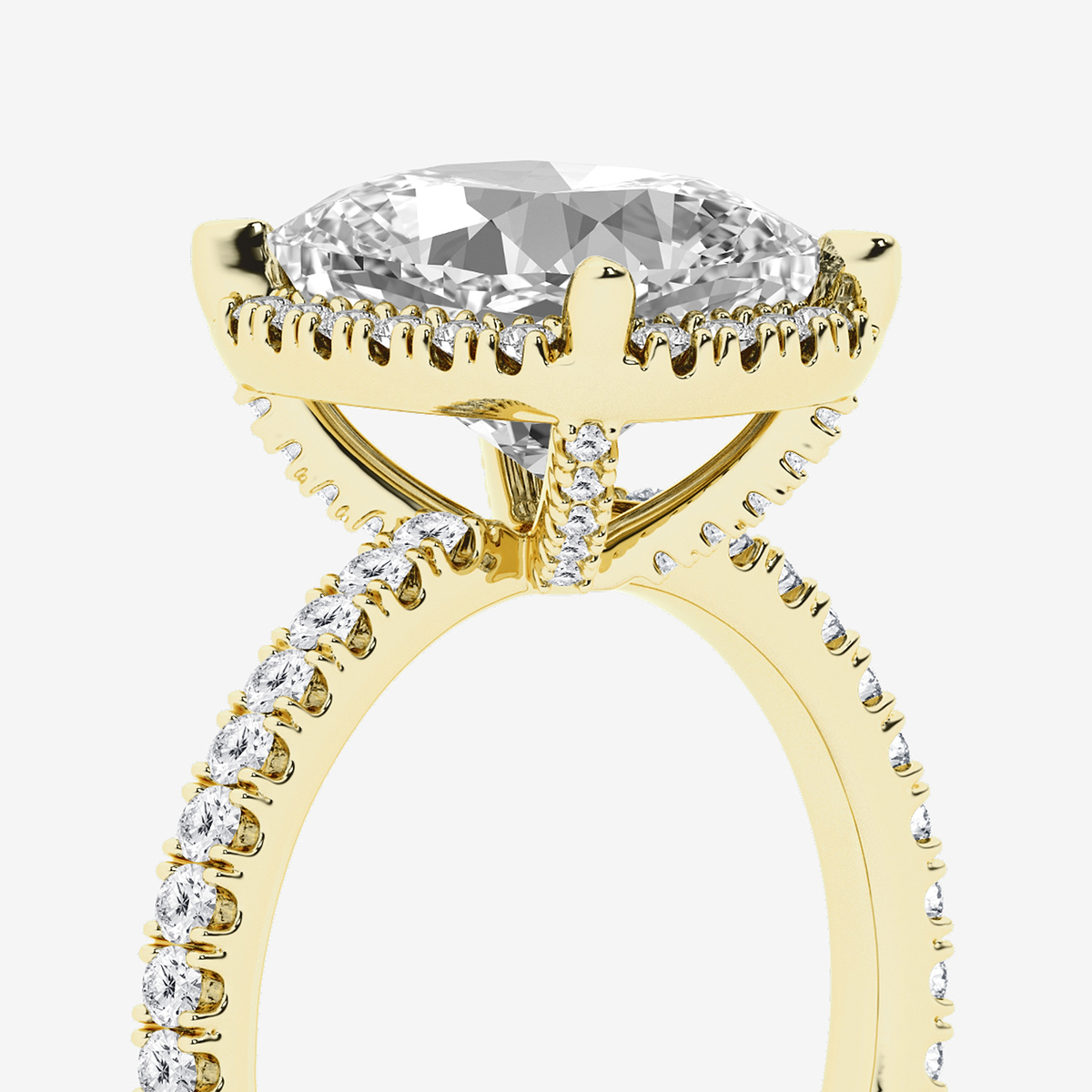 Additional Image 2 for  5 1/2 ctw Elongated Cushion Lab Grown Diamond Halo Engagement Ring