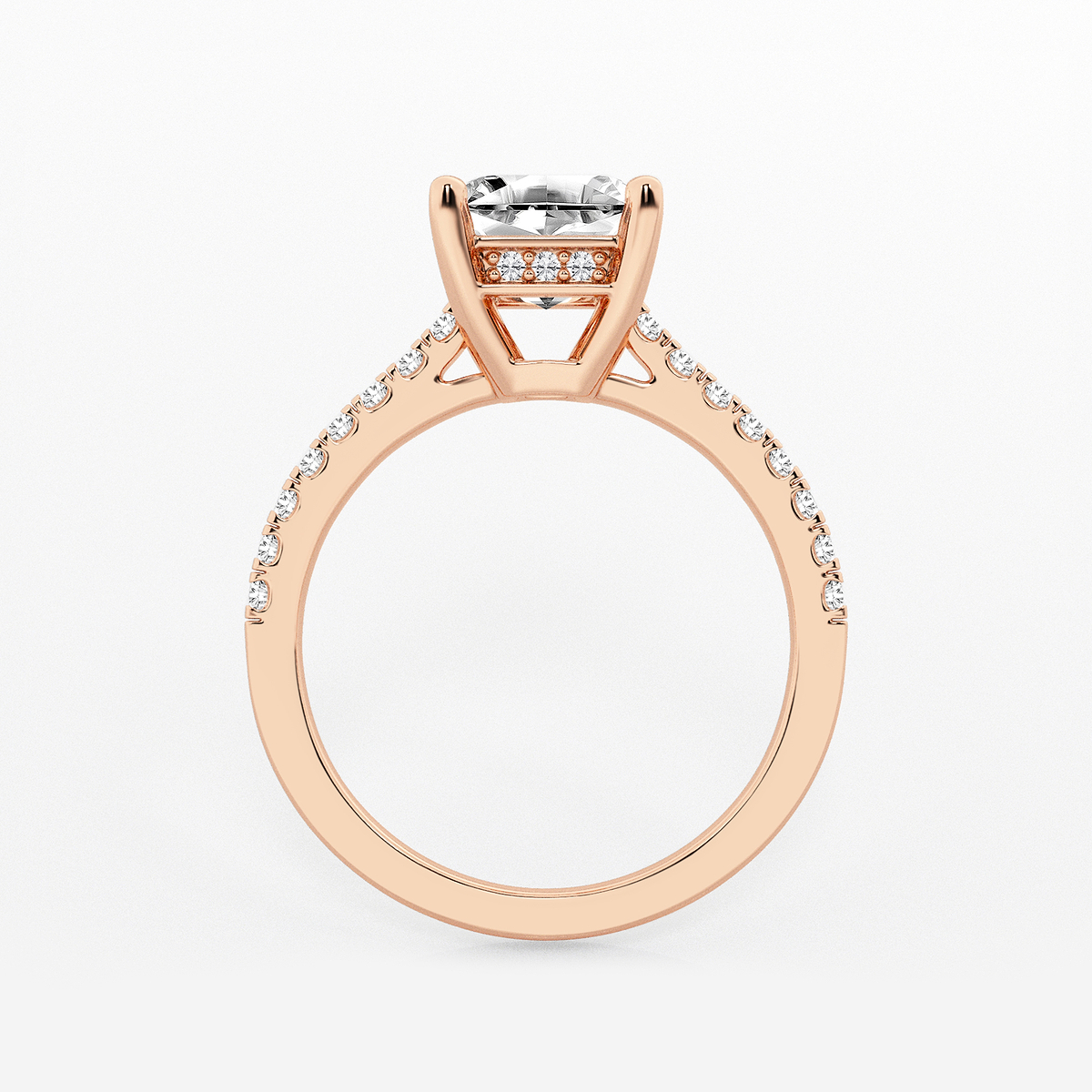 Additional Image 1 for  2 1/4 ctw Asscher Lab Grown Diamond Hidden Halo Engagement Ring