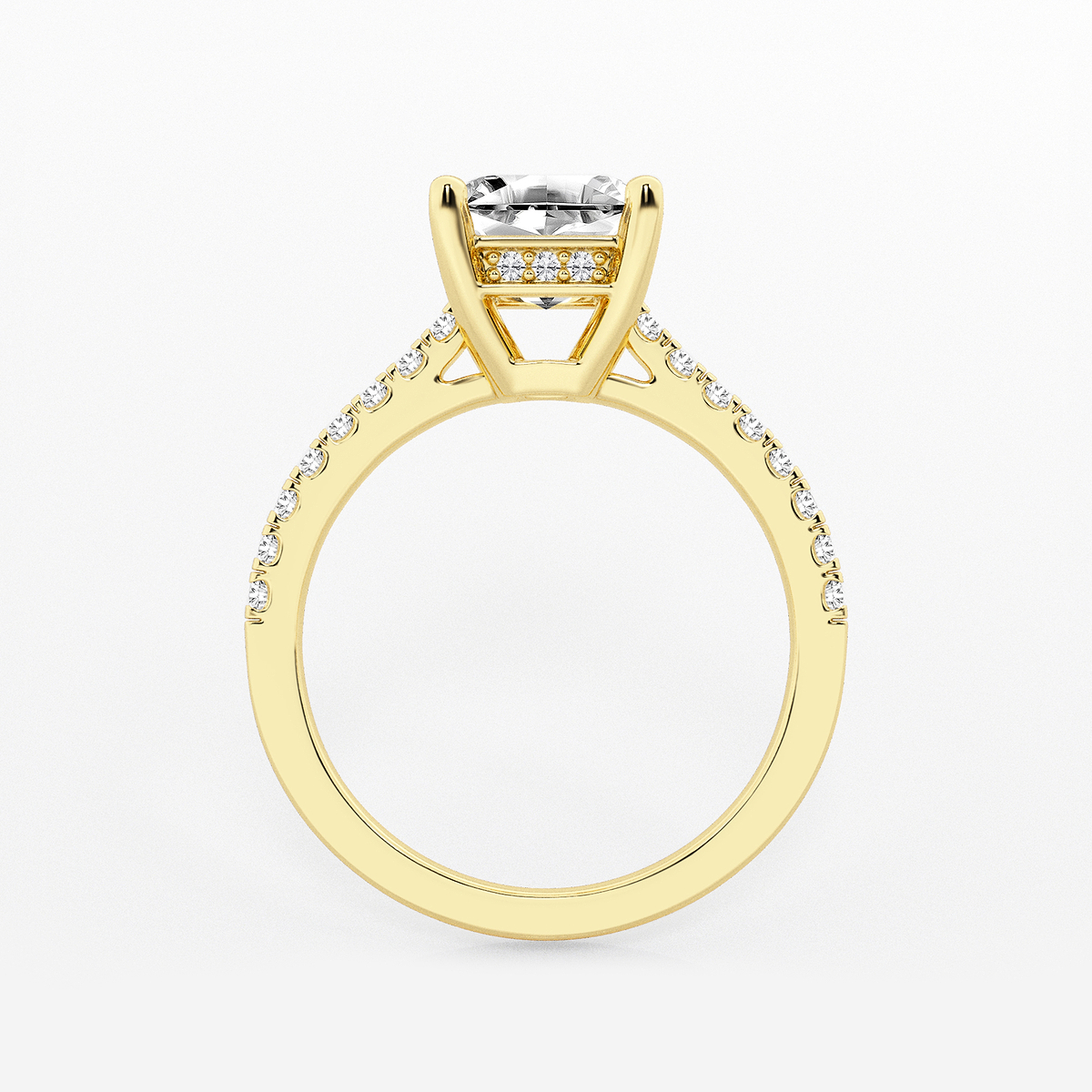 Additional Image 1 for  2 1/4 ctw Asscher Lab Grown Diamond Hidden Halo Engagement Ring