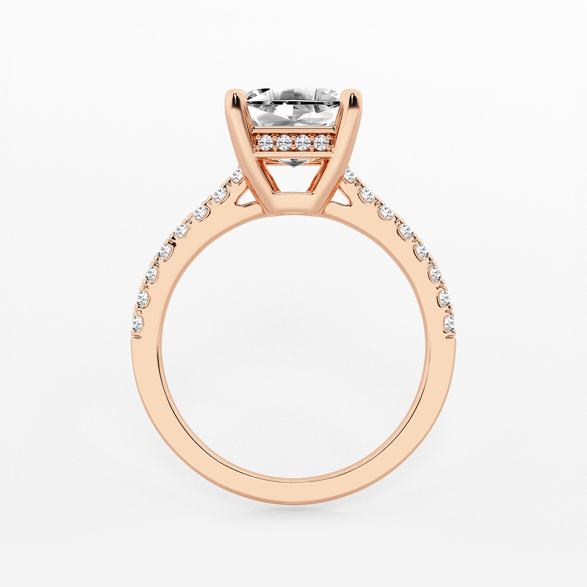Additional Image 1 for  2 3/4 ctw Asscher Lab Grown Diamond Hidden Halo Engagement Ring