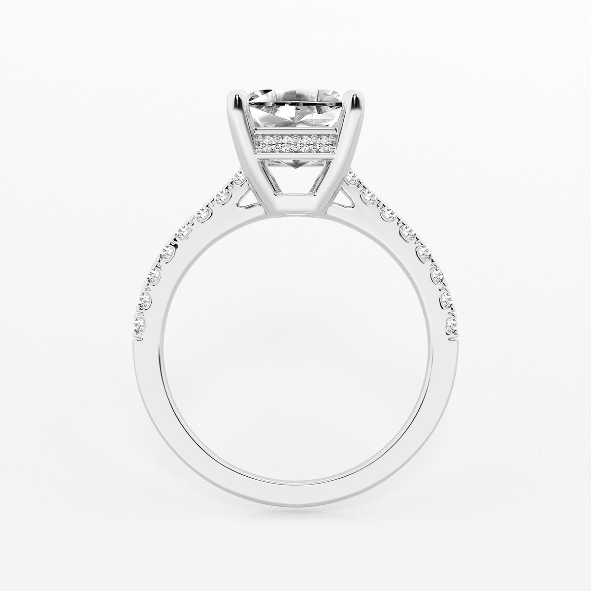 Additional Image 1 for  2 3/4 ctw Asscher Lab Grown Diamond Hidden Halo Engagement Ring