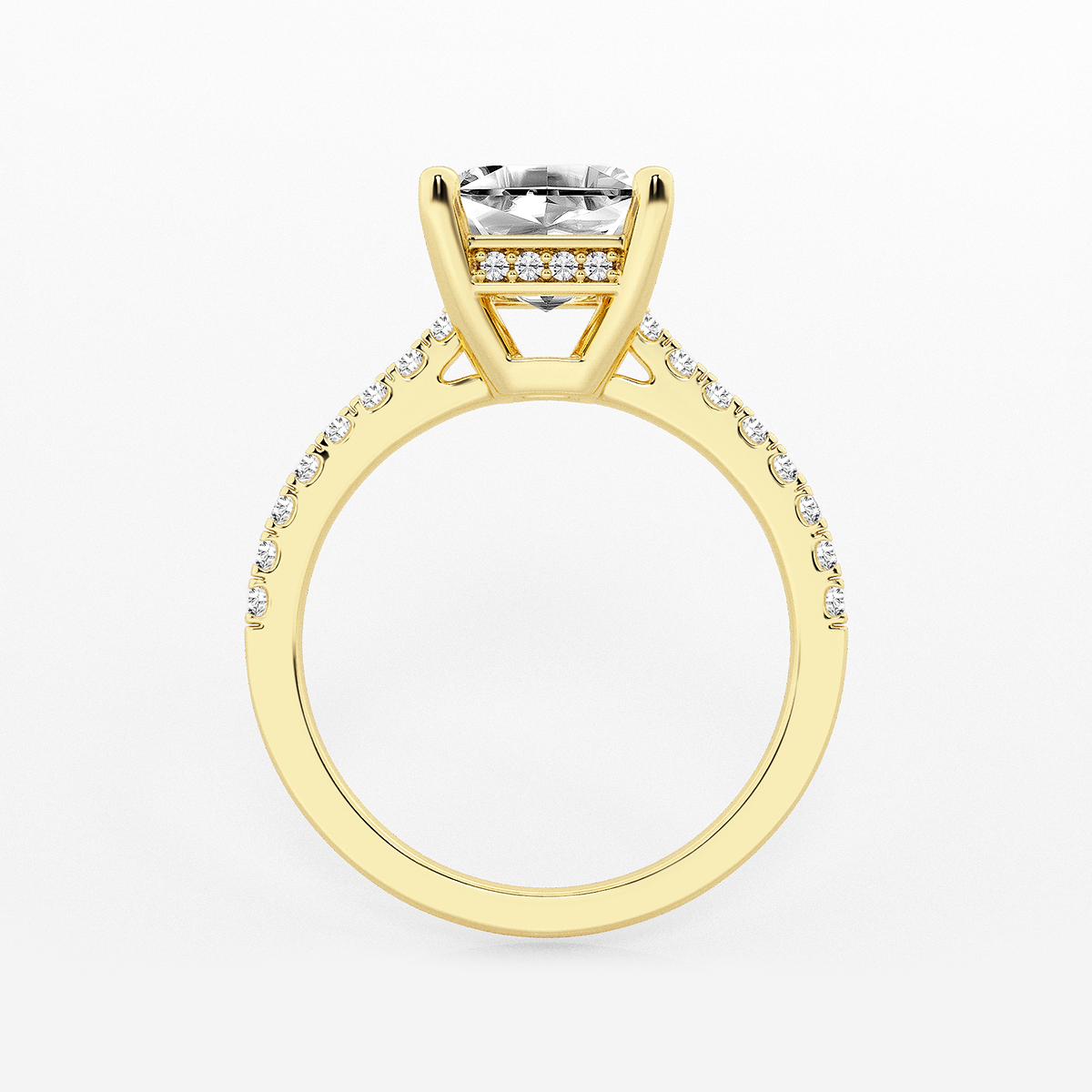 Additional Image 1 for  2 3/4 ctw Asscher Lab Grown Diamond Hidden Halo Engagement Ring