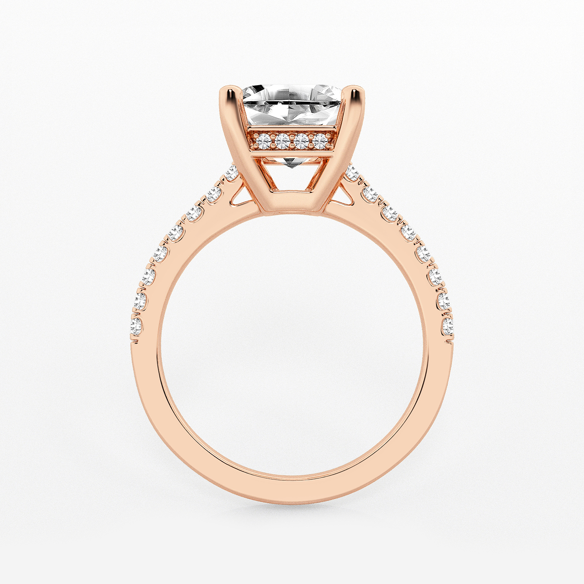 Additional Image 1 for  3 1/3 ctw Asscher Lab Grown Diamond Hidden Halo Engagement Ring