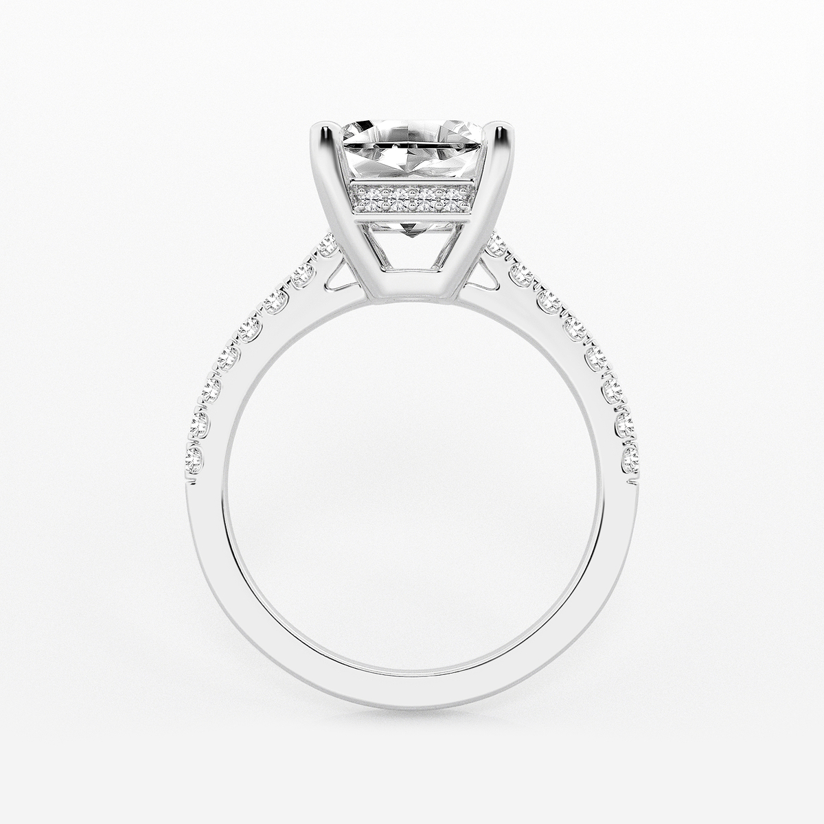 Additional Image 1 for  3 1/3 ctw Asscher Lab Grown Diamond Hidden Halo Engagement Ring