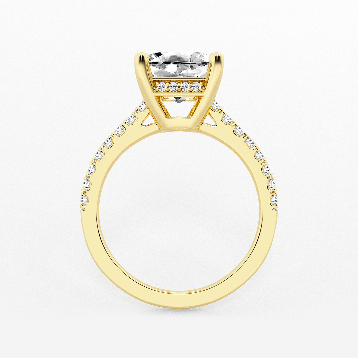 Additional Image 1 for  3 1/3 ctw Asscher Lab Grown Diamond Hidden Halo Engagement Ring