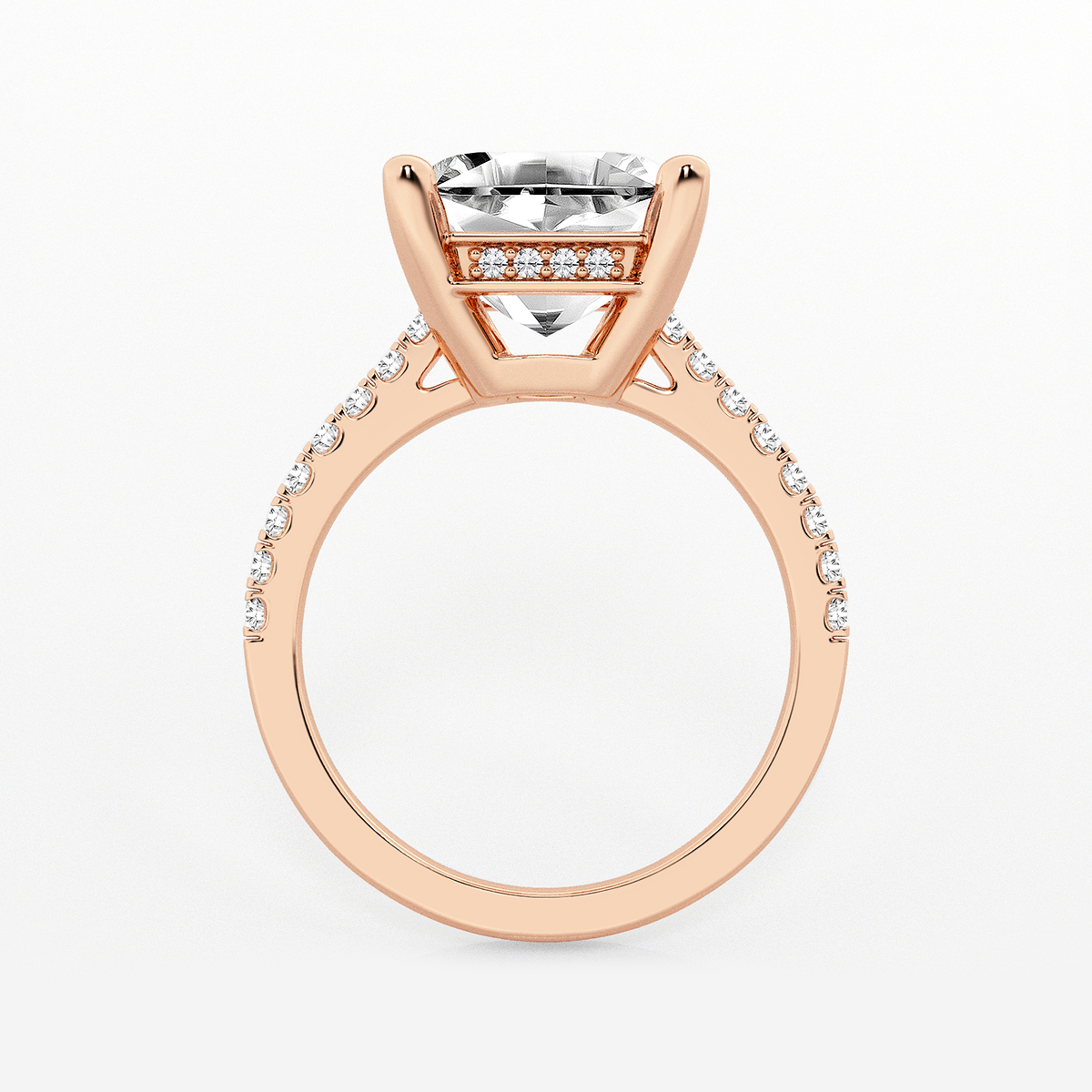 Additional Image 1 for  5 1/3 ctw Asscher Lab Grown Diamond Hidden Halo Engagement Ring