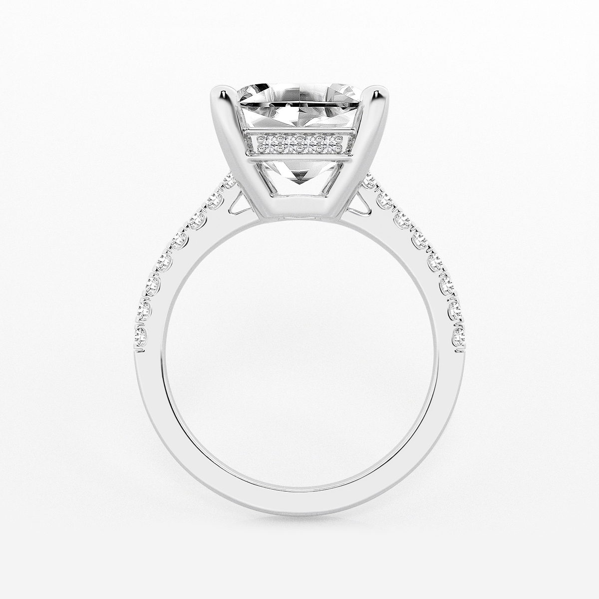 Additional Image 1 for  5 1/3 ctw Asscher Lab Grown Diamond Hidden Halo Engagement Ring