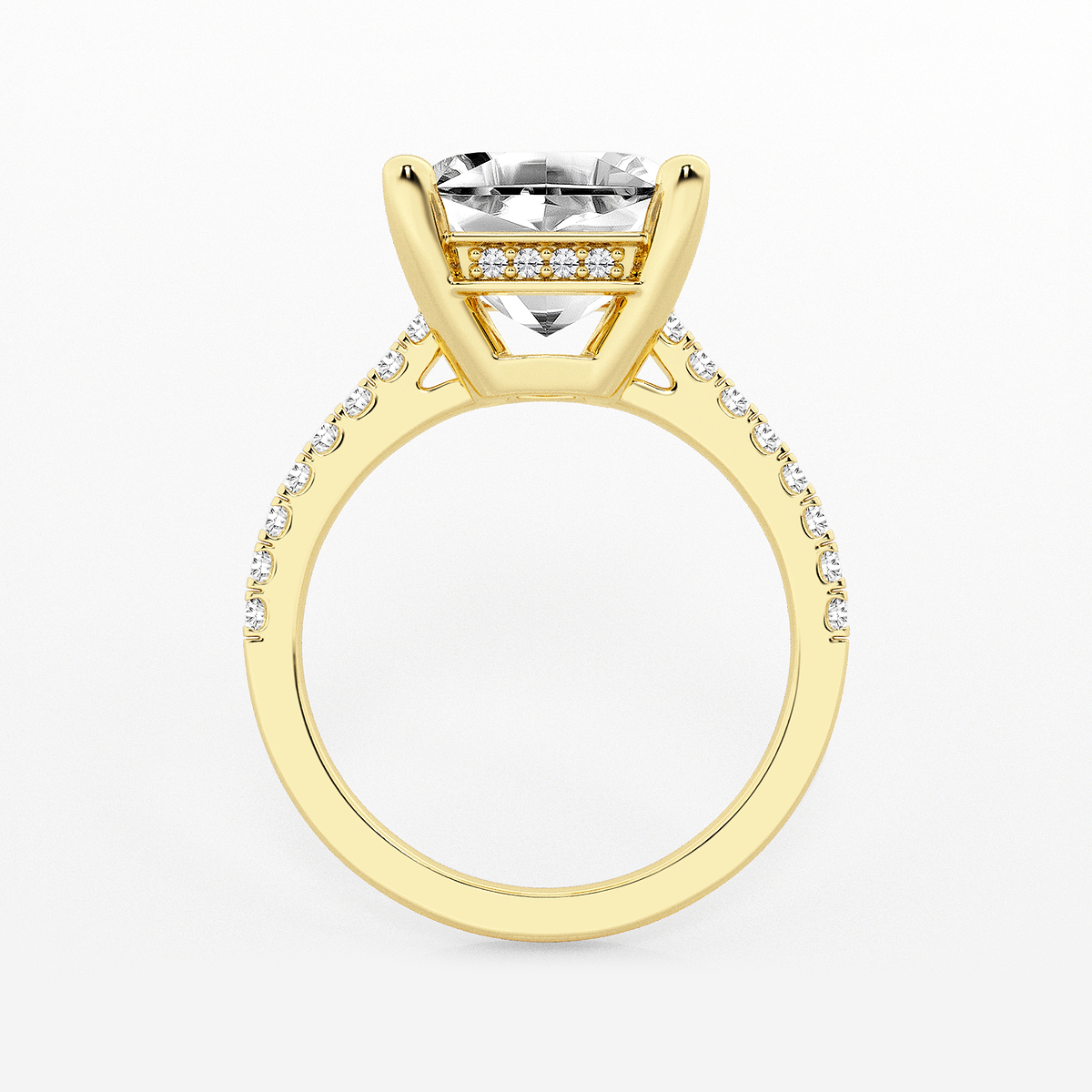 Additional Image 1 for  5 1/3 ctw Asscher Lab Grown Diamond Hidden Halo Engagement Ring
