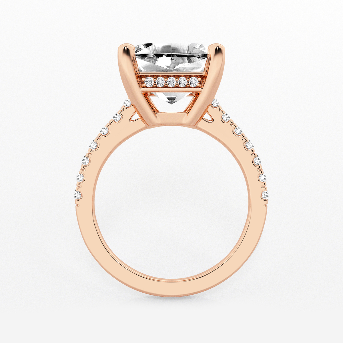Additional Image 1 for  6 3/8 ctw Asscher Lab Grown Diamond Hidden Halo Engagement Ring
