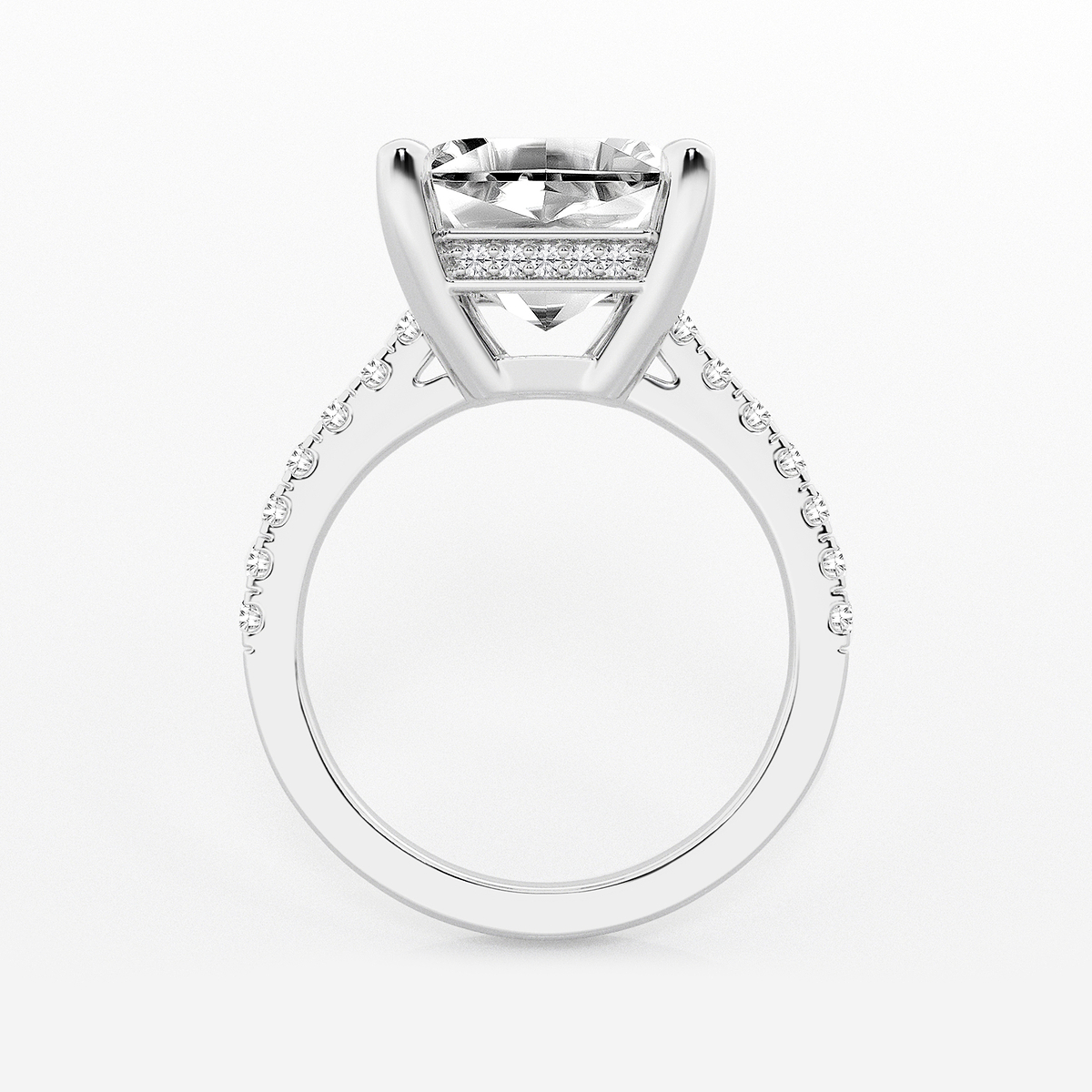 Additional Image 1 for  6 3/8 ctw Asscher Lab Grown Diamond Hidden Halo Engagement Ring