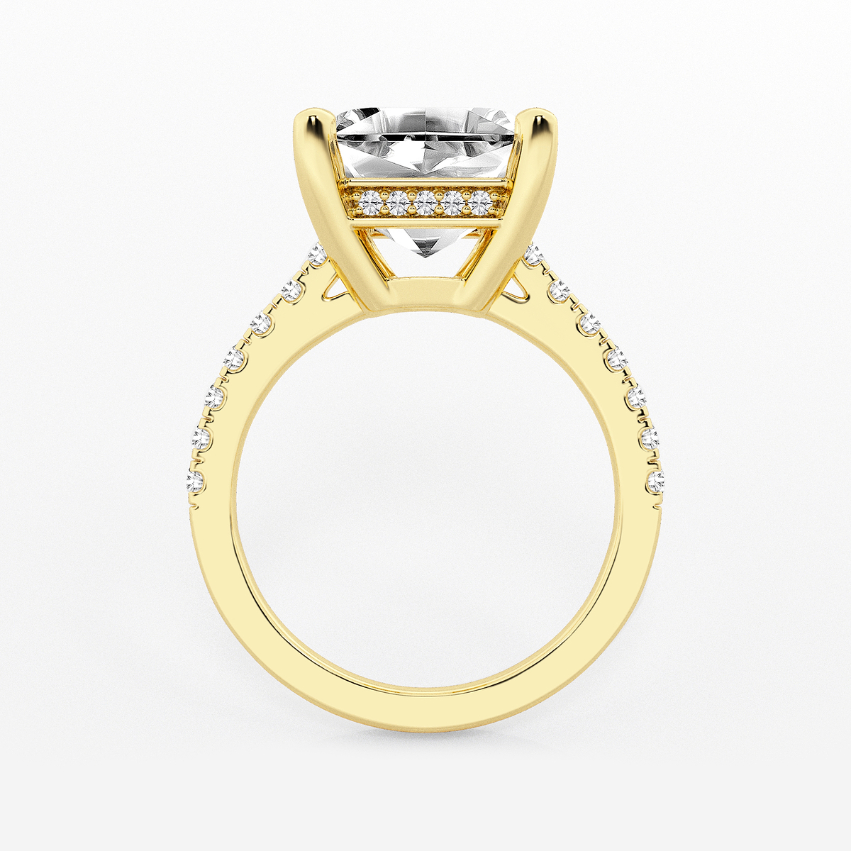 Additional Image 1 for  6 3/8 ctw Asscher Lab Grown Diamond Hidden Halo Engagement Ring