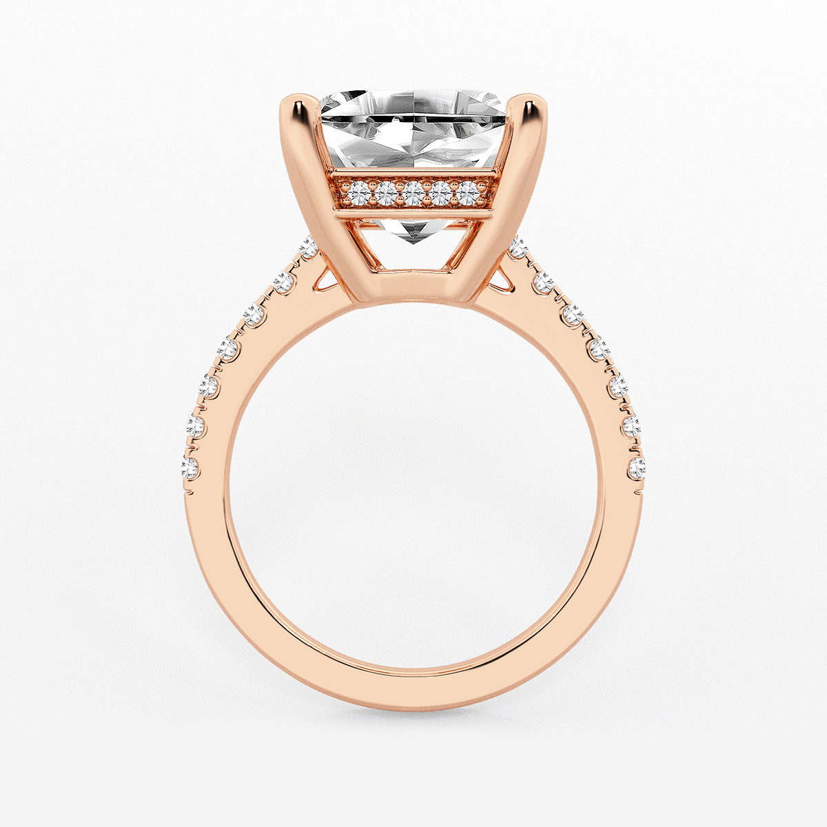 Additional Image 1 for  7 2/5 ctw Asscher Lab Grown Diamond Hidden Halo Engagement Ring