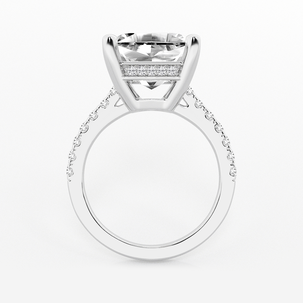 Additional Image 1 for  7 2/5 ctw Asscher Lab Grown Diamond Hidden Halo Engagement Ring