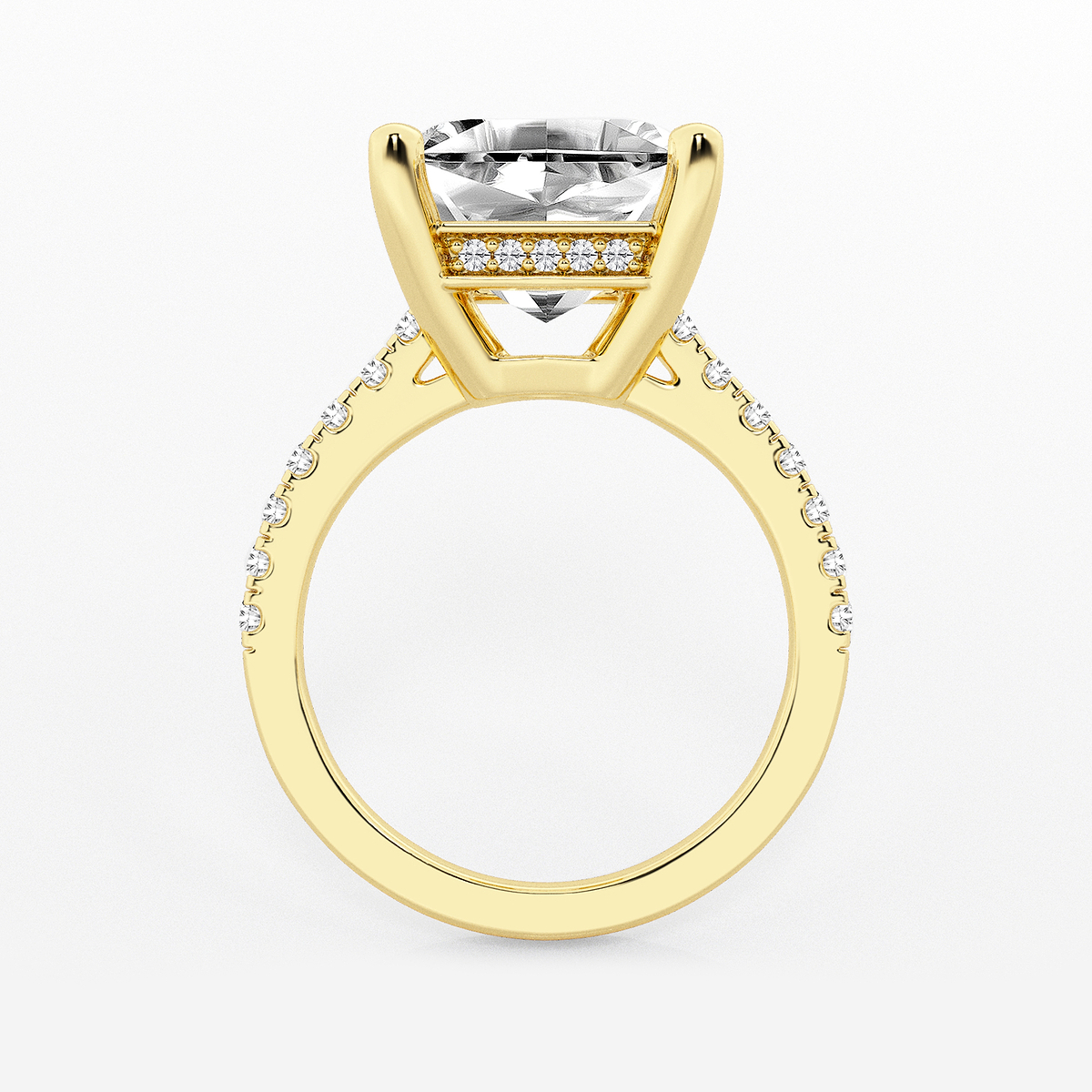 Additional Image 1 for  7 2/5 ctw Asscher Lab Grown Diamond Hidden Halo Engagement Ring