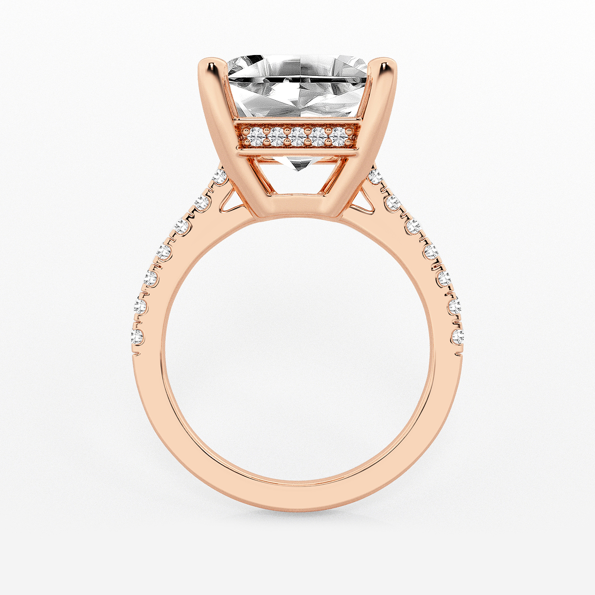 Additional Image 1 for  8 2/5 ctw Asscher Lab Grown Diamond Hidden Halo Engagement Ring