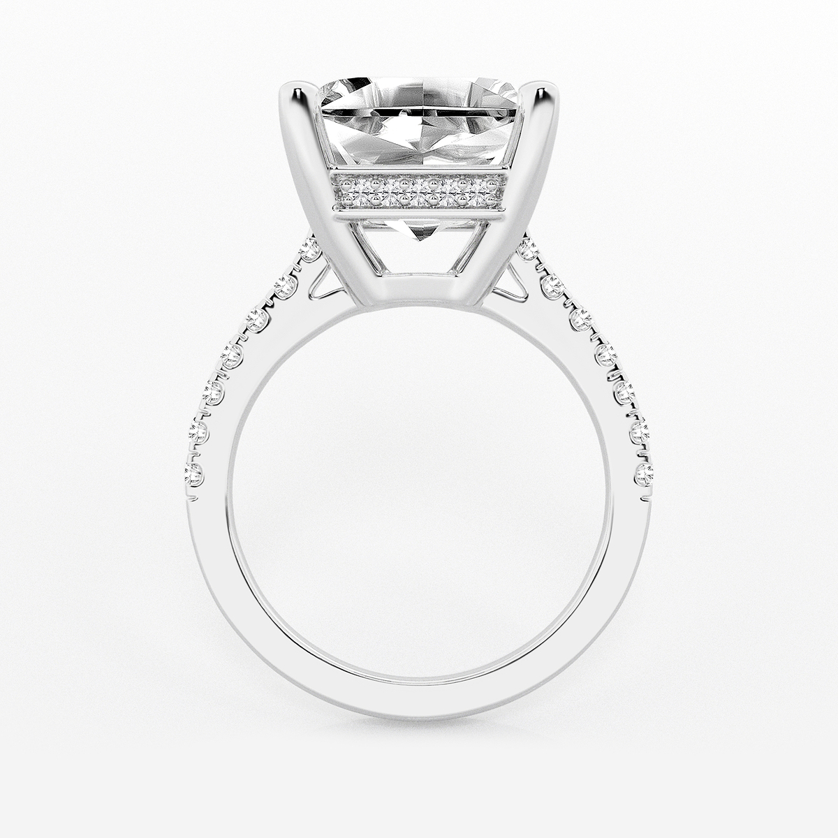 Additional Image 1 for  8 2/5 ctw Asscher Lab Grown Diamond Hidden Halo Engagement Ring