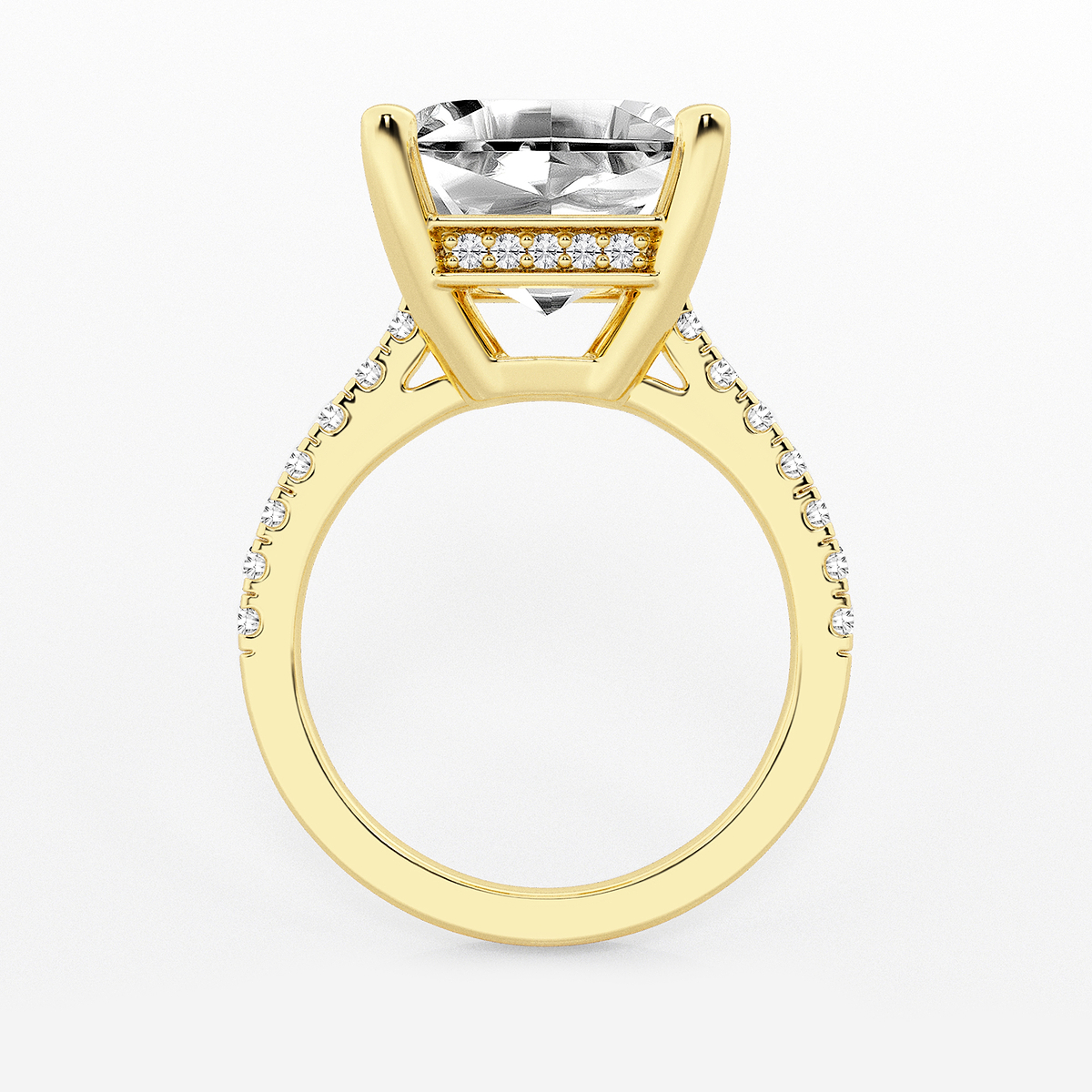 Additional Image 1 for  8 2/5 ctw Asscher Lab Grown Diamond Hidden Halo Engagement Ring