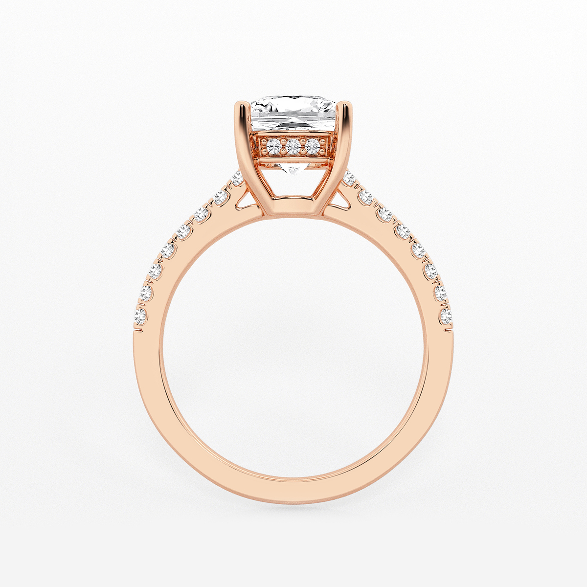 Additional Image 1 for  2 1/4 ctw Cushion Lab Grown Diamond Hidden Halo Engagement Ring