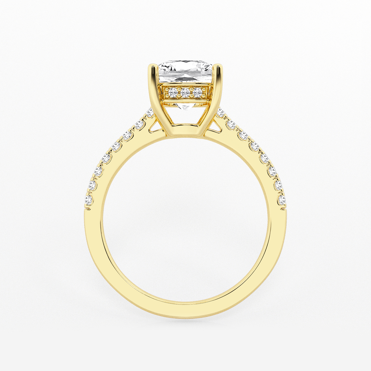 Additional Image 1 for  2 1/4 ctw Cushion Lab Grown Diamond Hidden Halo Engagement Ring