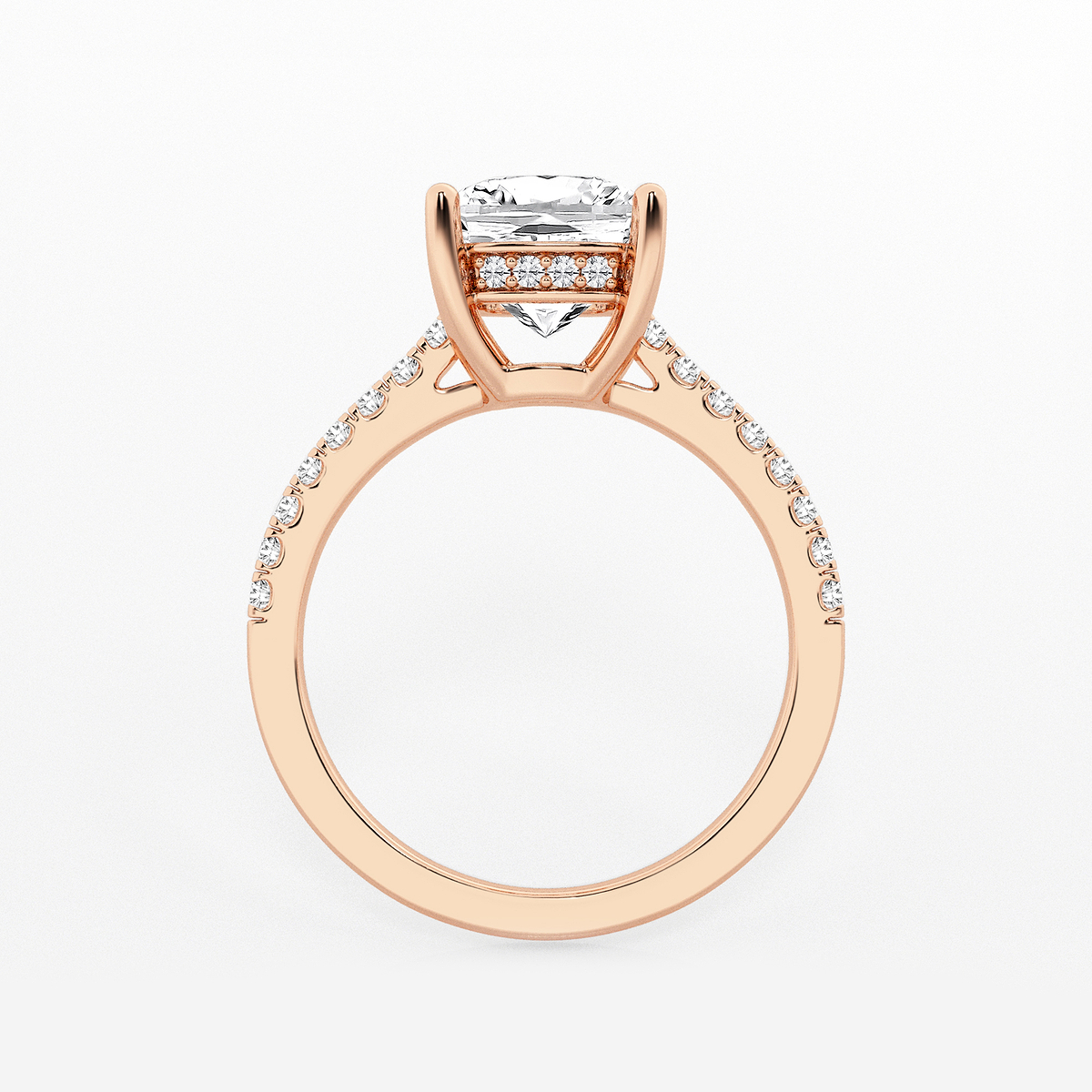Additional Image 1 for  2 3/4 ctw Cushion Lab Grown Diamond Hidden Halo Engagement Ring