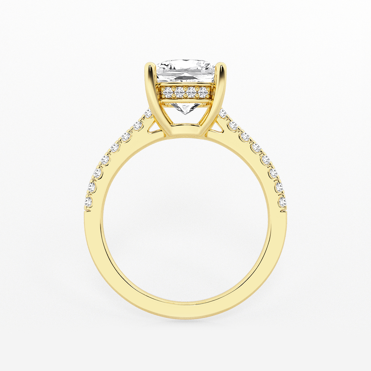 Additional Image 1 for  2 3/4 ctw Cushion Lab Grown Diamond Hidden Halo Engagement Ring
