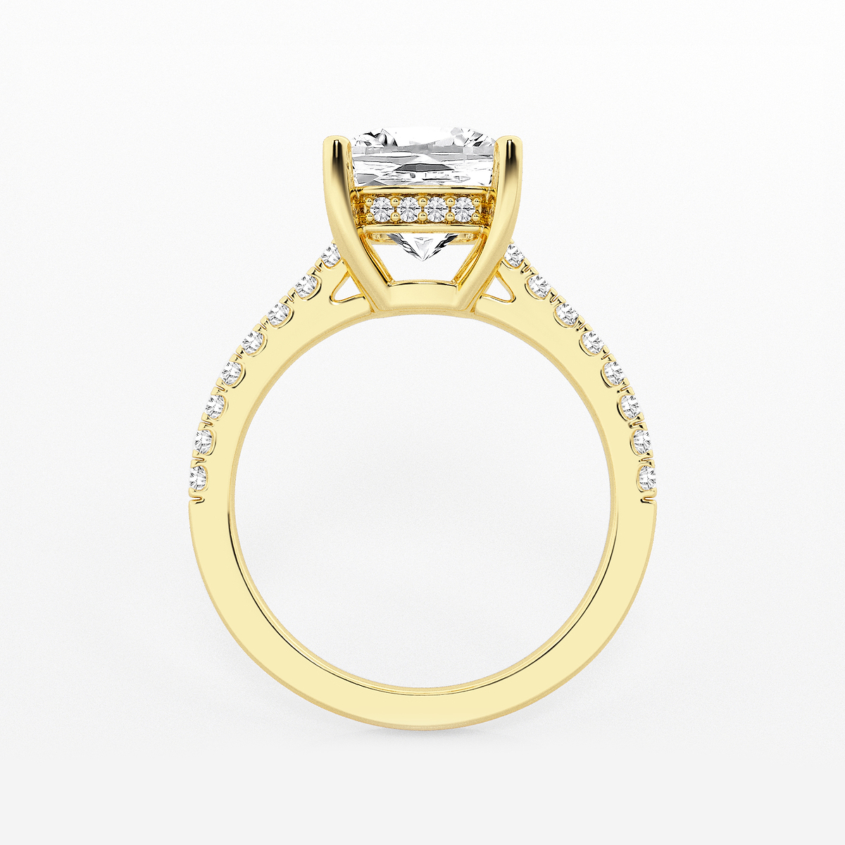 Additional Image 1 for  3 1/3 ctw Cushion Lab Grown Diamond Hidden Halo Engagement Ring