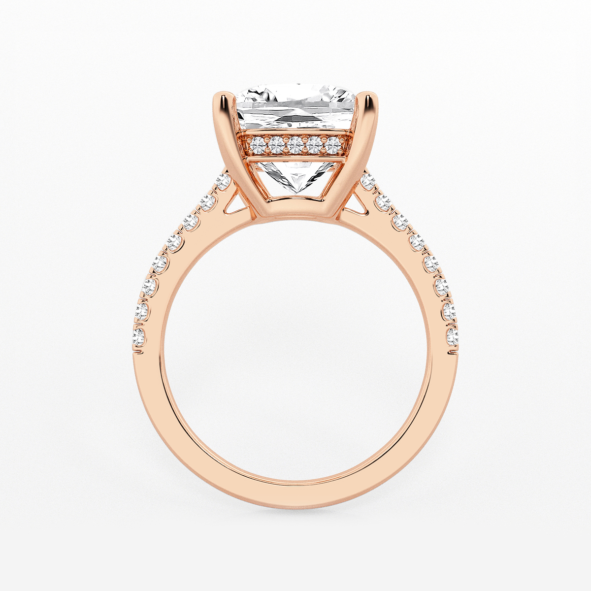 Additional Image 1 for  5 1/3 ctw Cushion Lab Grown Diamond Hidden Halo Engagement Ring