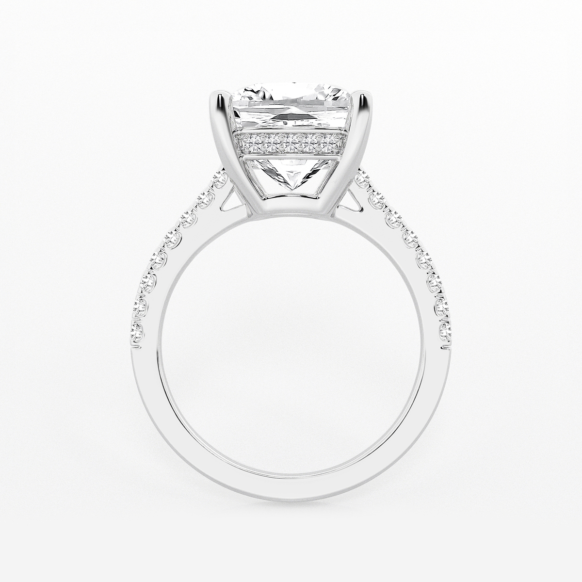 Additional Image 1 for  5 1/3 ctw Cushion Lab Grown Diamond Hidden Halo Engagement Ring