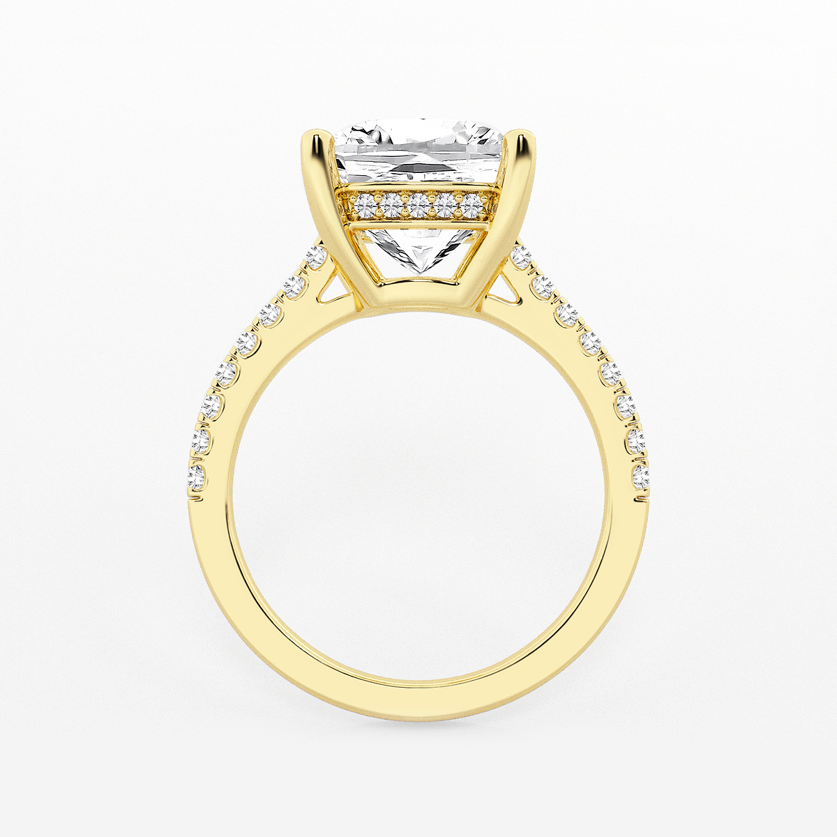 Additional Image 1 for  5 1/3 ctw Cushion Lab Grown Diamond Hidden Halo Engagement Ring