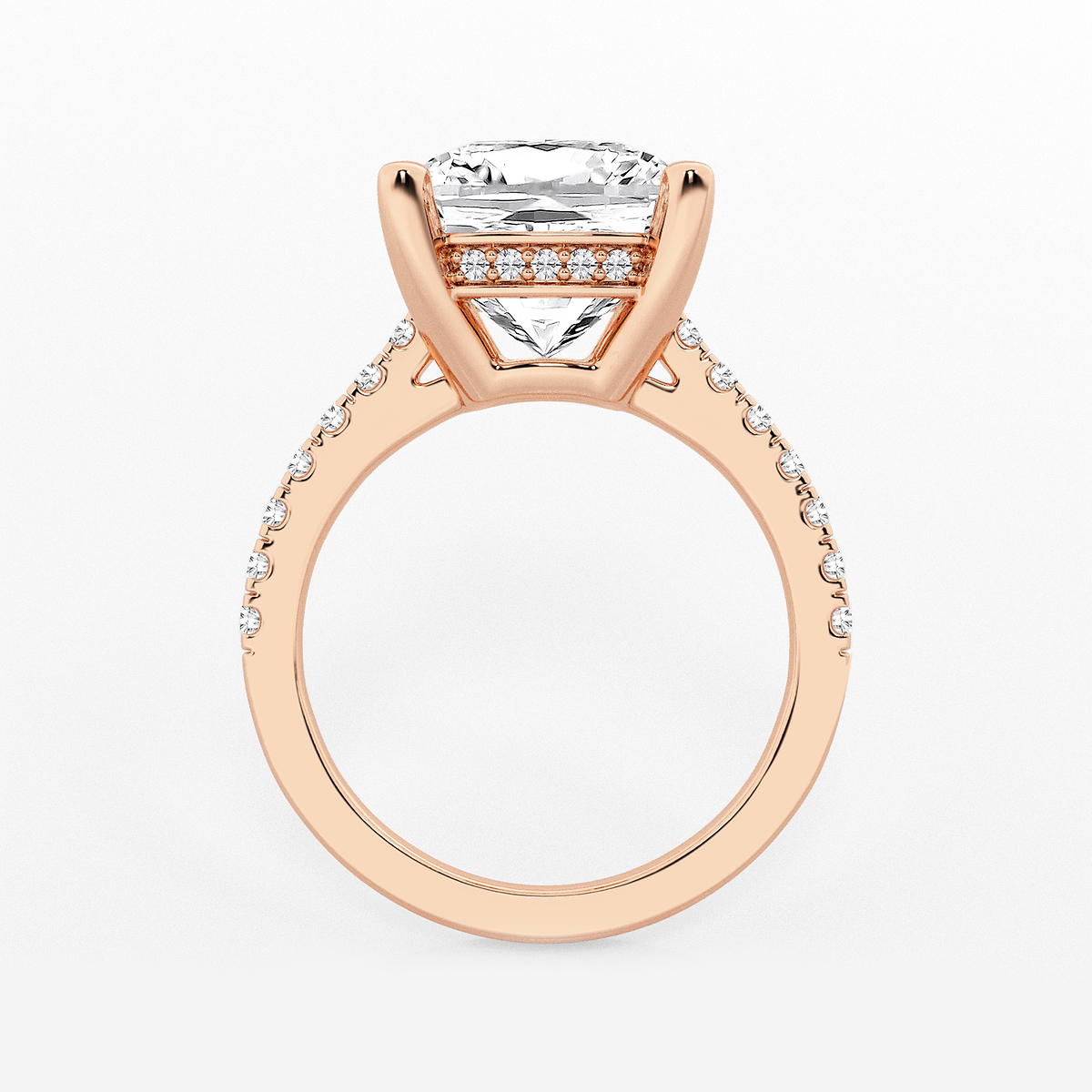 Additional Image 1 for  6 3/8 ctw Cushion Lab Grown Diamond Hidden Halo Engagement Ring