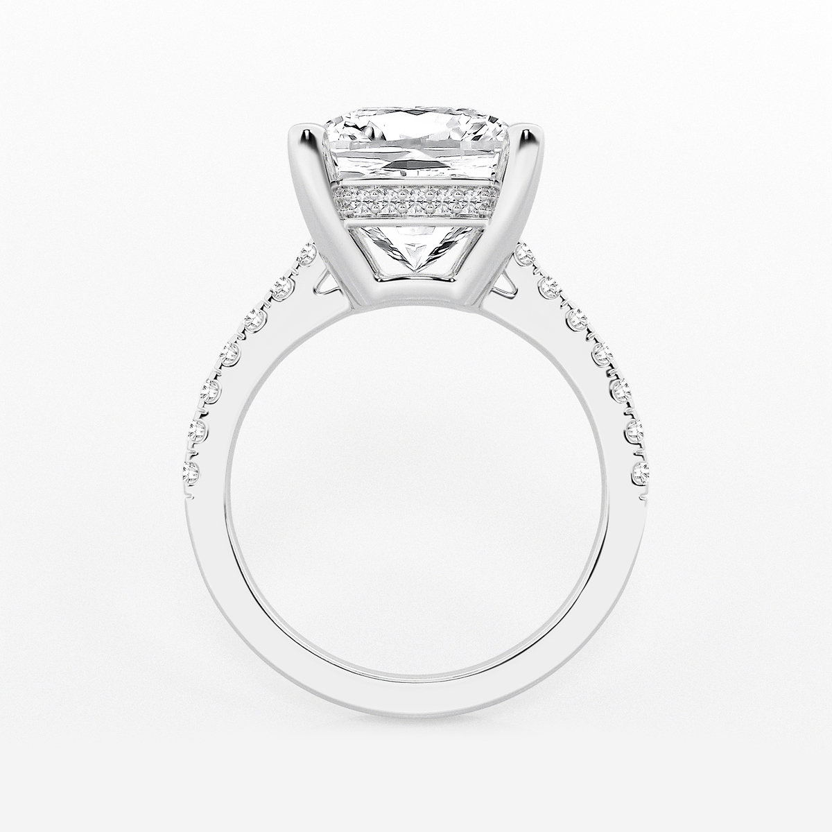 Additional Image 1 for  6 3/8 ctw Cushion Lab Grown Diamond Hidden Halo Engagement Ring