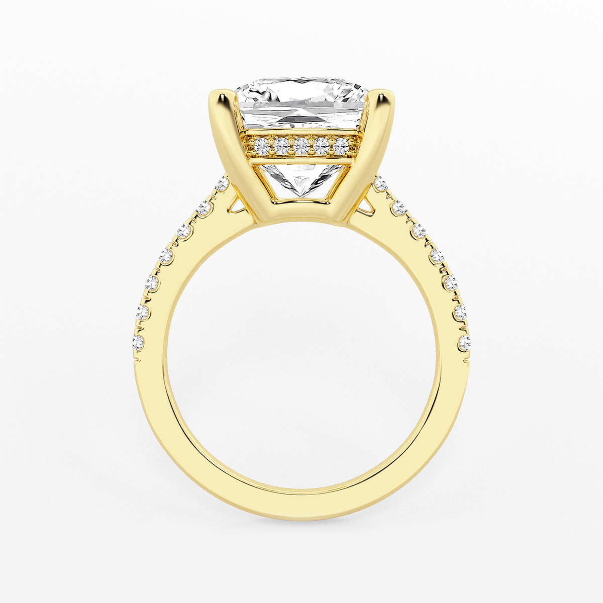 Additional Image 1 for  6 3/8 ctw Cushion Lab Grown Diamond Hidden Halo Engagement Ring