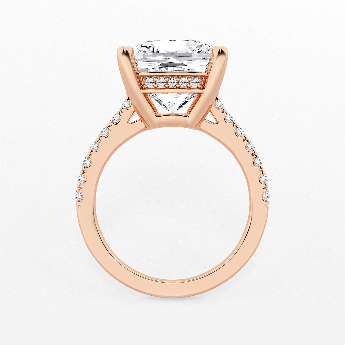 Additional Image 1 for  7 2/5 ctw Cushion Lab Grown Diamond Hidden Halo Engagement Ring