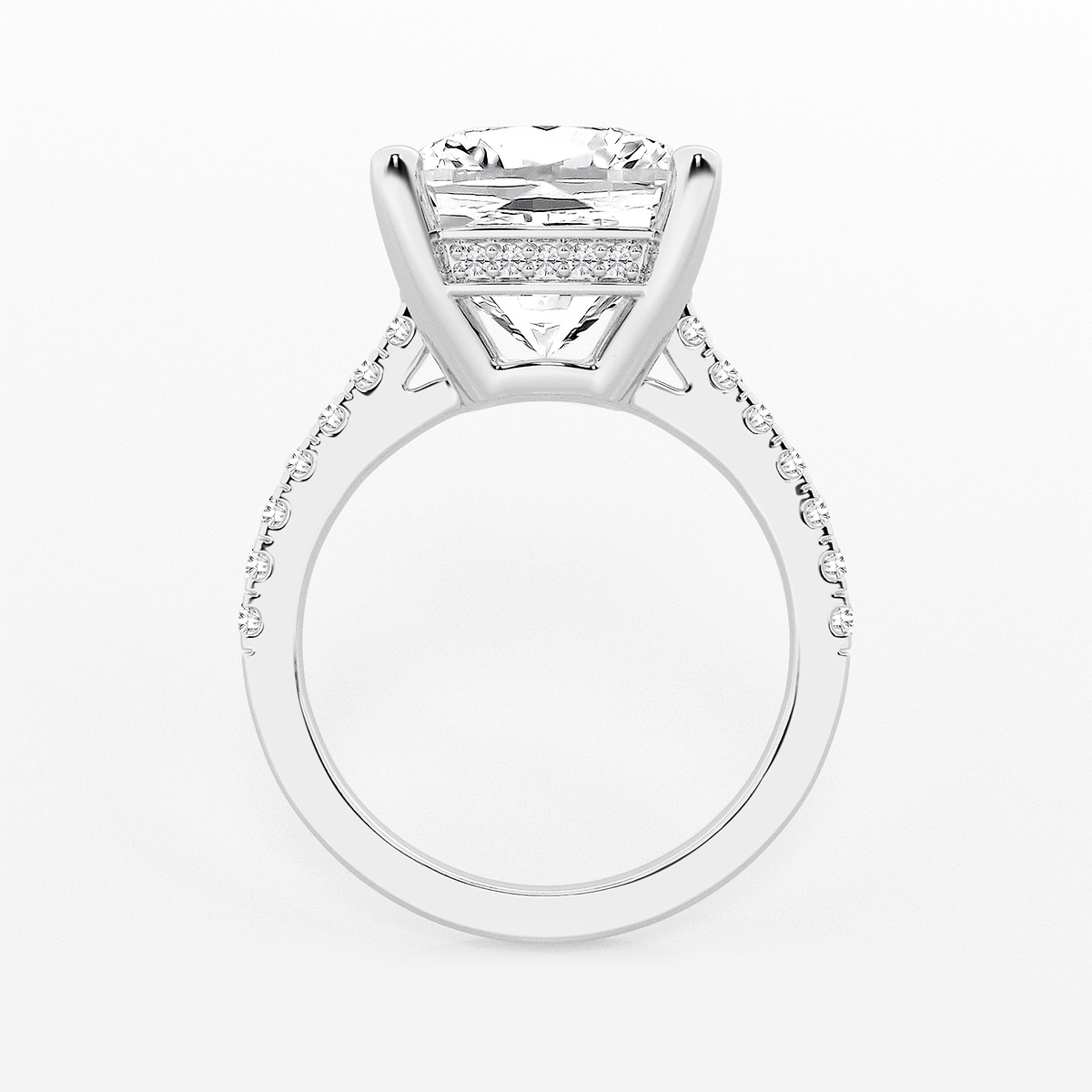 Additional Image 1 for  7 2/5 ctw Cushion Lab Grown Diamond Hidden Halo Engagement Ring