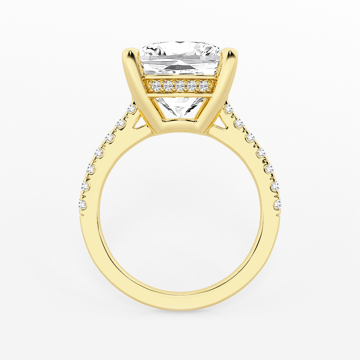 Additional Image 1 for  7 2/5 ctw Cushion Lab Grown Diamond Hidden Halo Engagement Ring