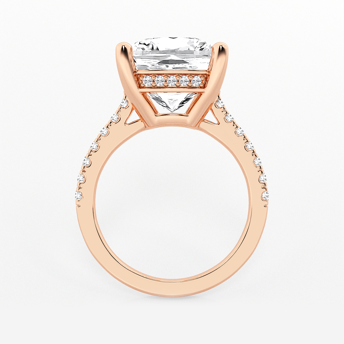 Additional Image 1 for  8 2/5 ctw Cushion Lab Grown Diamond Hidden Halo Engagement Ring
