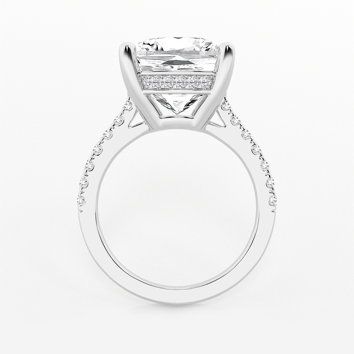 Additional Image 1 for  8 2/5 ctw Cushion Lab Grown Diamond Hidden Halo Engagement Ring