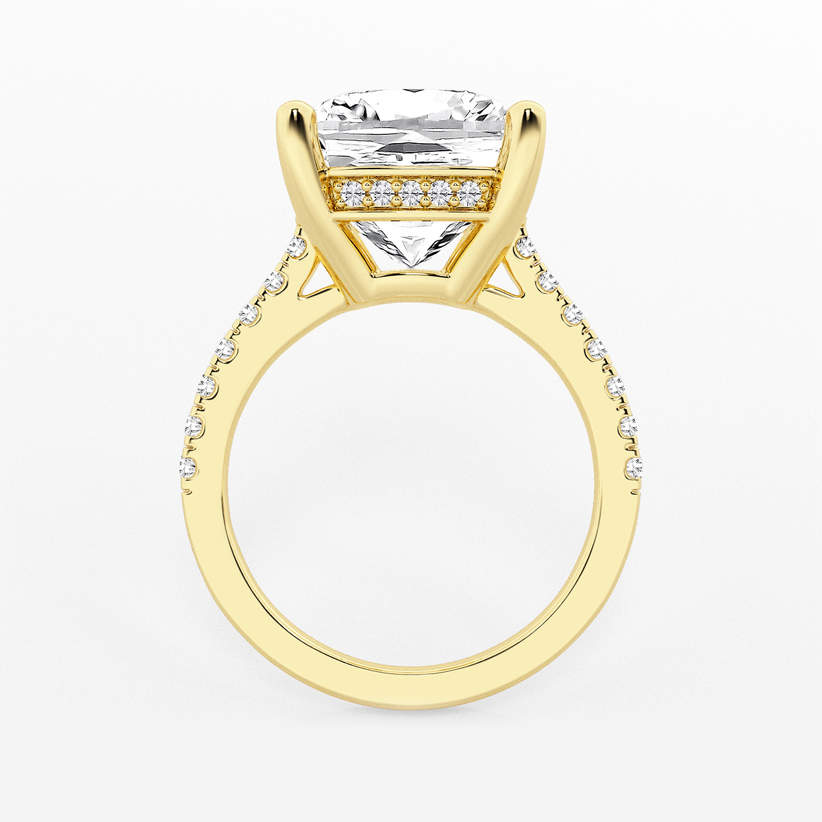 Additional Image 1 for  8 2/5 ctw Cushion Lab Grown Diamond Hidden Halo Engagement Ring
