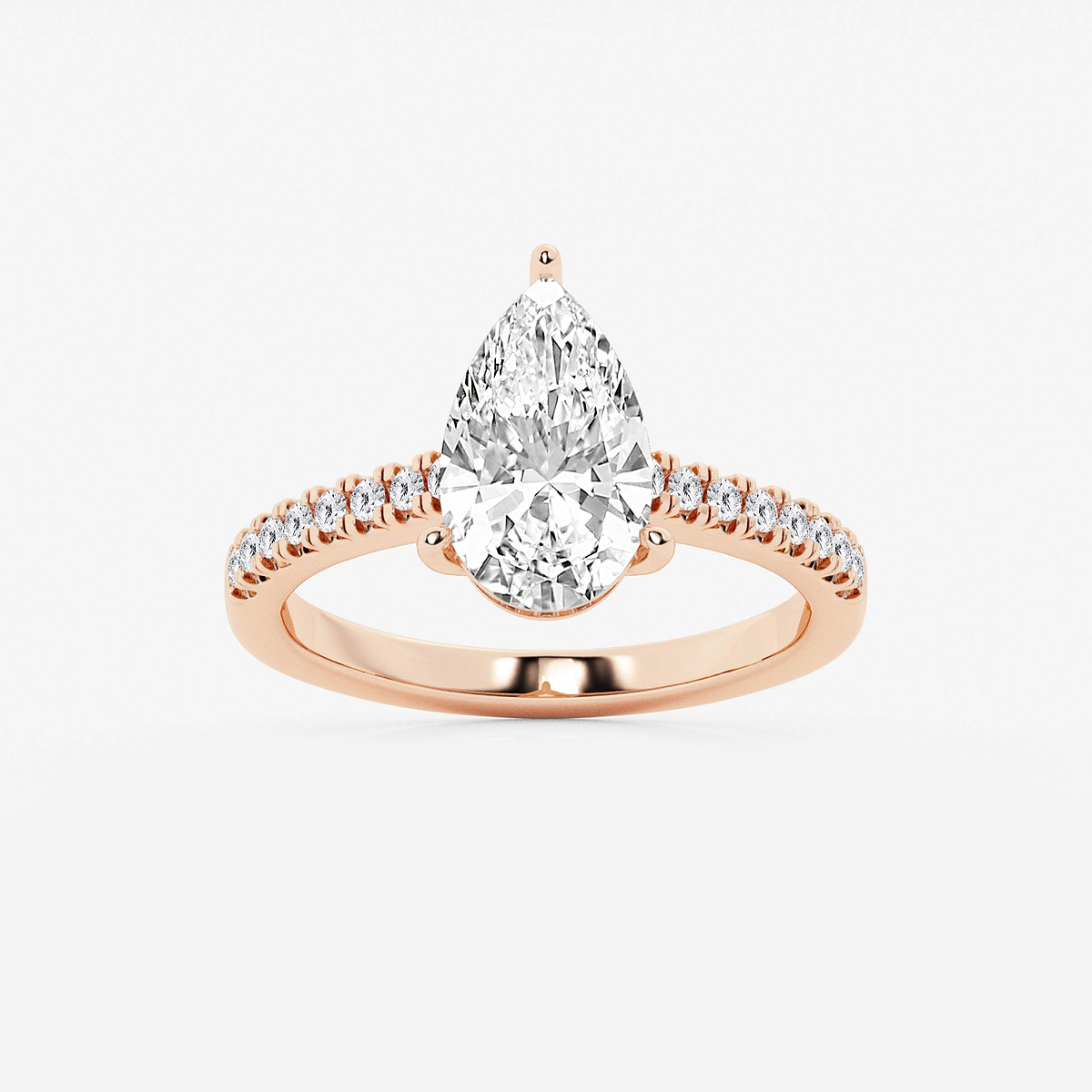 2 1/4 ctw Pear Lab Grown Diamond Hidden Halo Engagement Ring