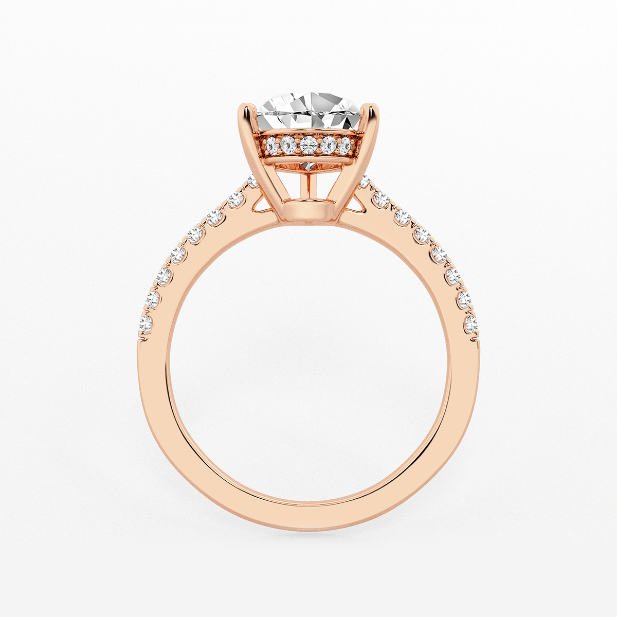 Additional Image 1 for  2 1/4 ctw Pear Lab Grown Diamond Hidden Halo Engagement Ring