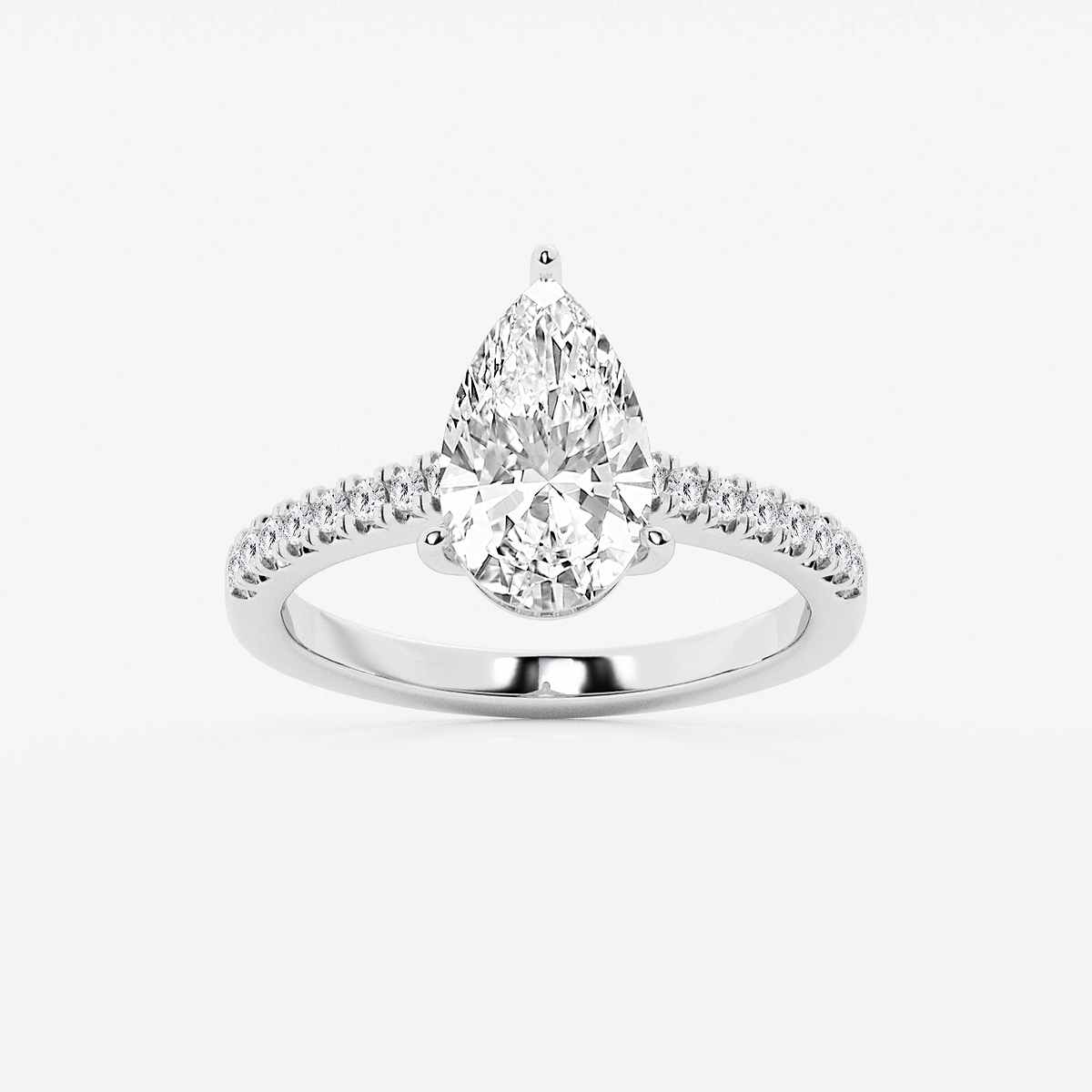 2 1/4 ctw Pear Lab Grown Diamond Hidden Halo Engagement Ring