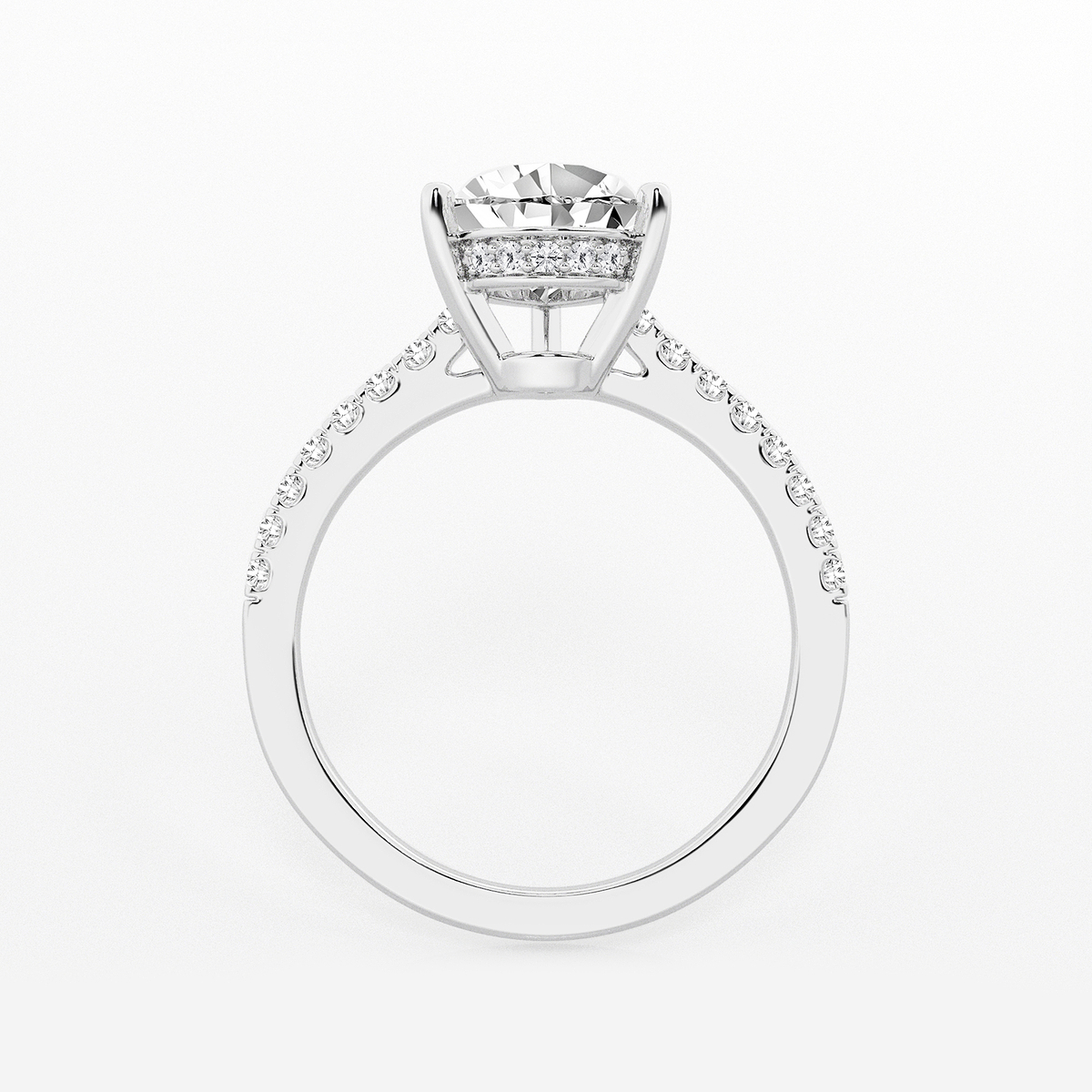 Additional Image 1 for  2 1/4 ctw Pear Lab Grown Diamond Hidden Halo Engagement Ring