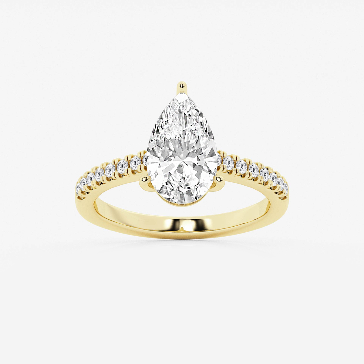 2 1/4 ctw Pear Lab Grown Diamond Hidden Halo Engagement Ring