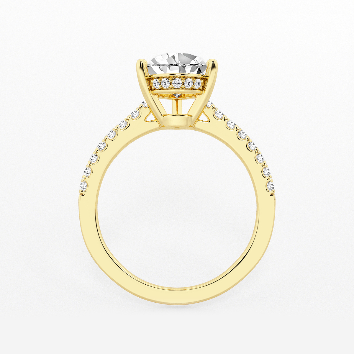Additional Image 1 for  2 1/4 ctw Pear Lab Grown Diamond Hidden Halo Engagement Ring