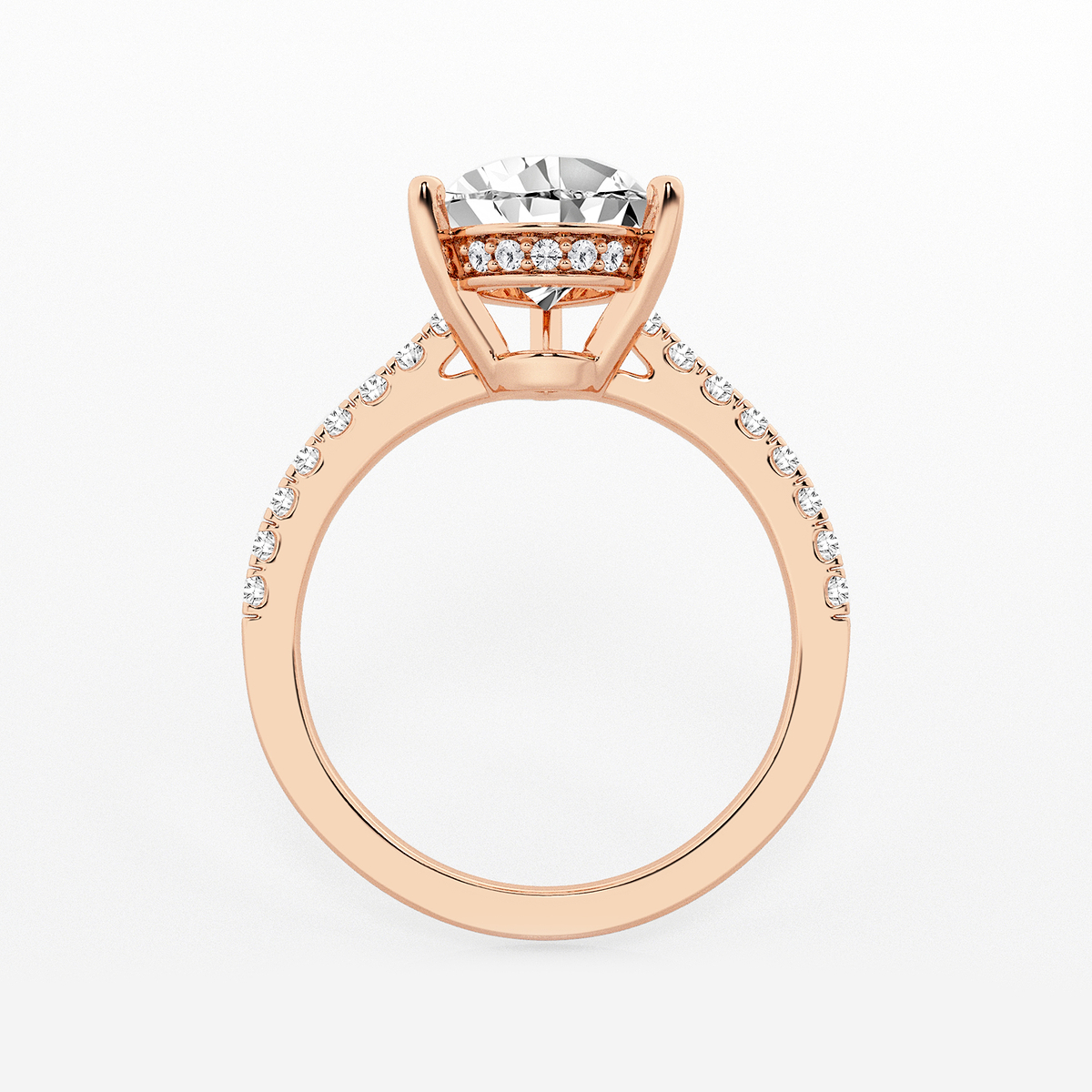 Additional Image 1 for  2 3/4 ctw Pear Lab Grown Diamond Hidden Halo Engagement Ring