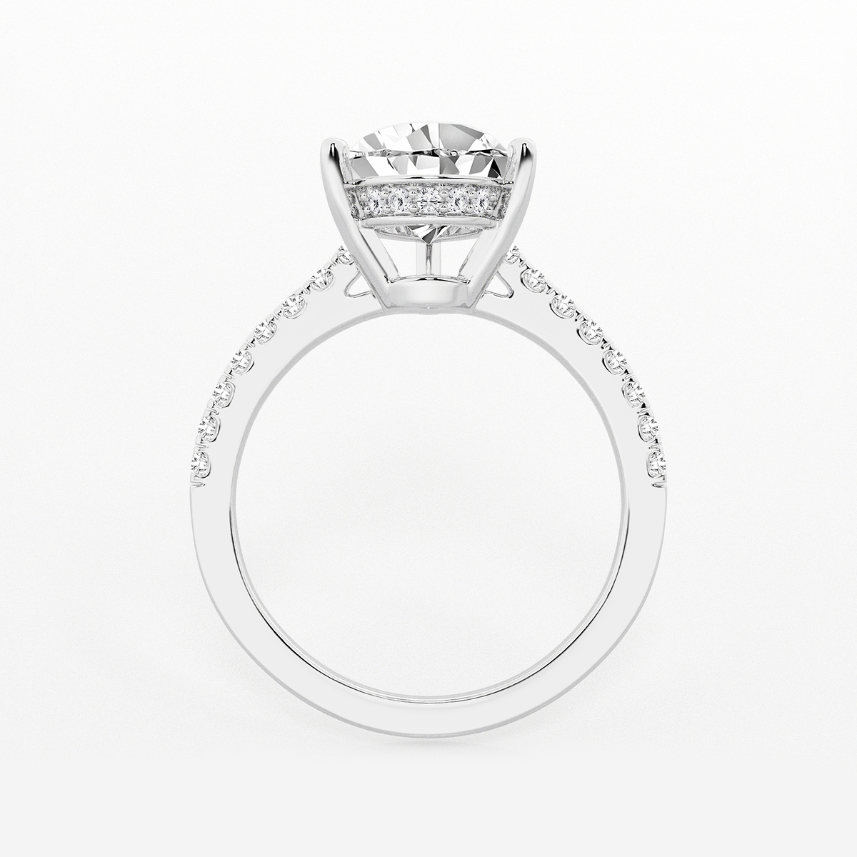 Additional Image 1 for  2 3/4 ctw Pear Lab Grown Diamond Hidden Halo Engagement Ring
