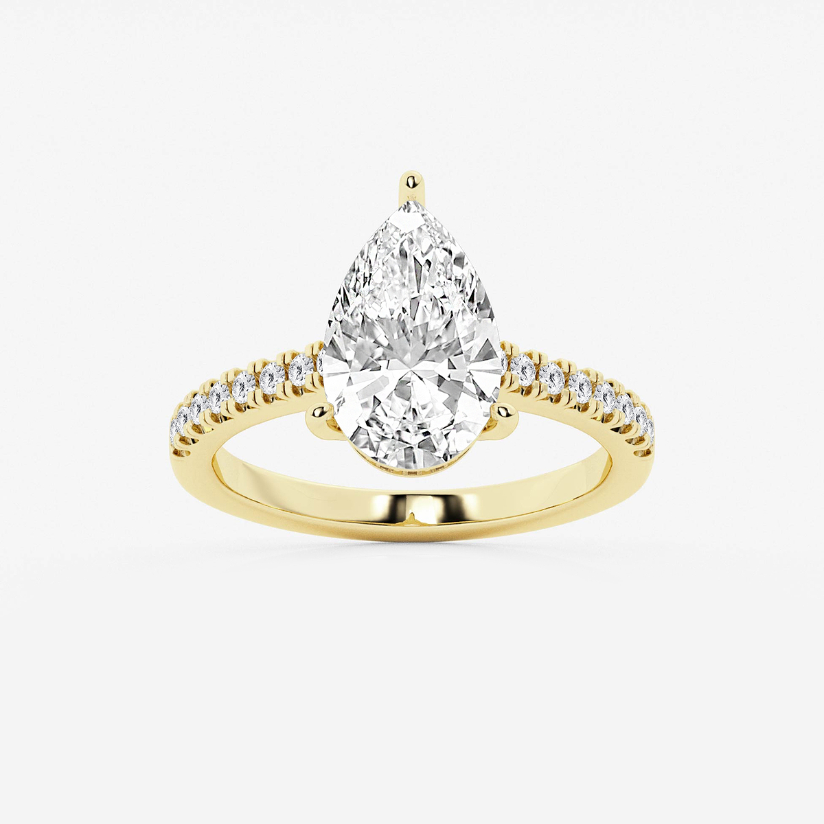 2 3/4 ctw Pear Lab Grown Diamond Hidden Halo Engagement Ring
