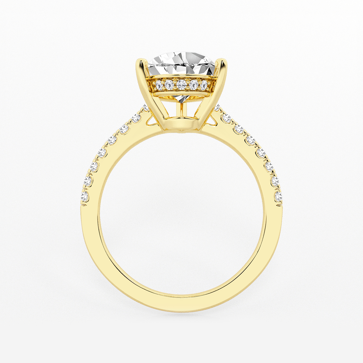 Additional Image 1 for  2 3/4 ctw Pear Lab Grown Diamond Hidden Halo Engagement Ring