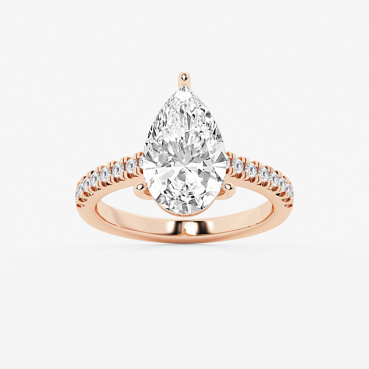 3 1/3 ctw Pear Lab Grown Diamond Hidden Halo Engagement Ring